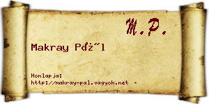 Makray Pál névjegykártya